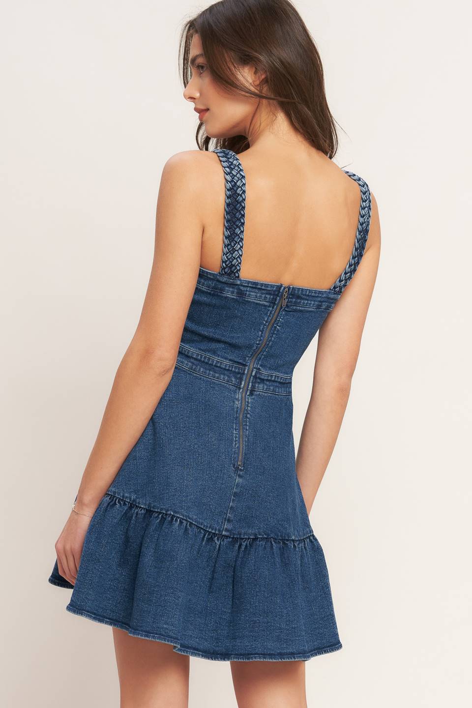 FUNCTIONAL SEAMING DENIM MINI DRESS