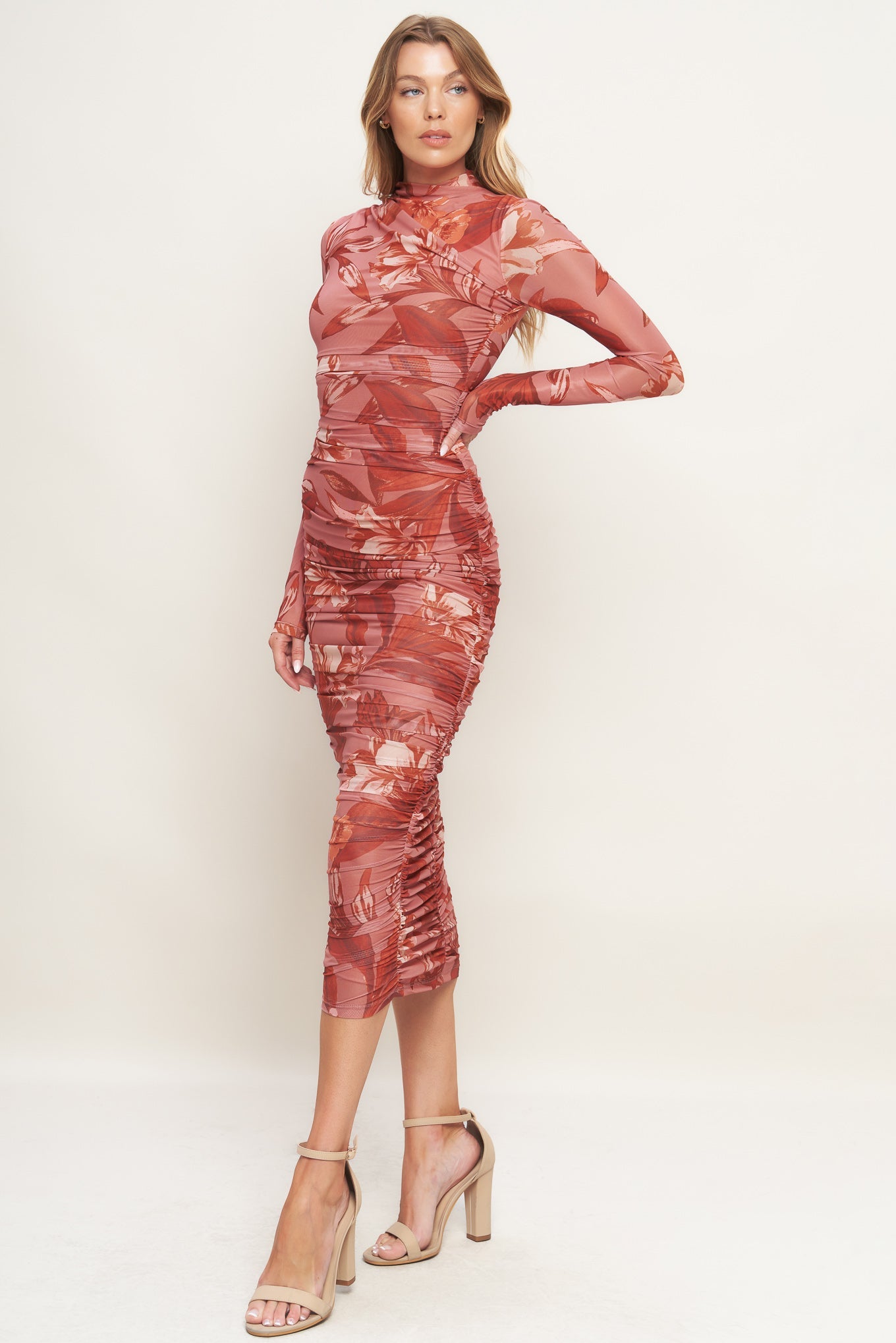 INSTAGRAM WORTHY POWER MESH MIDI DRESS