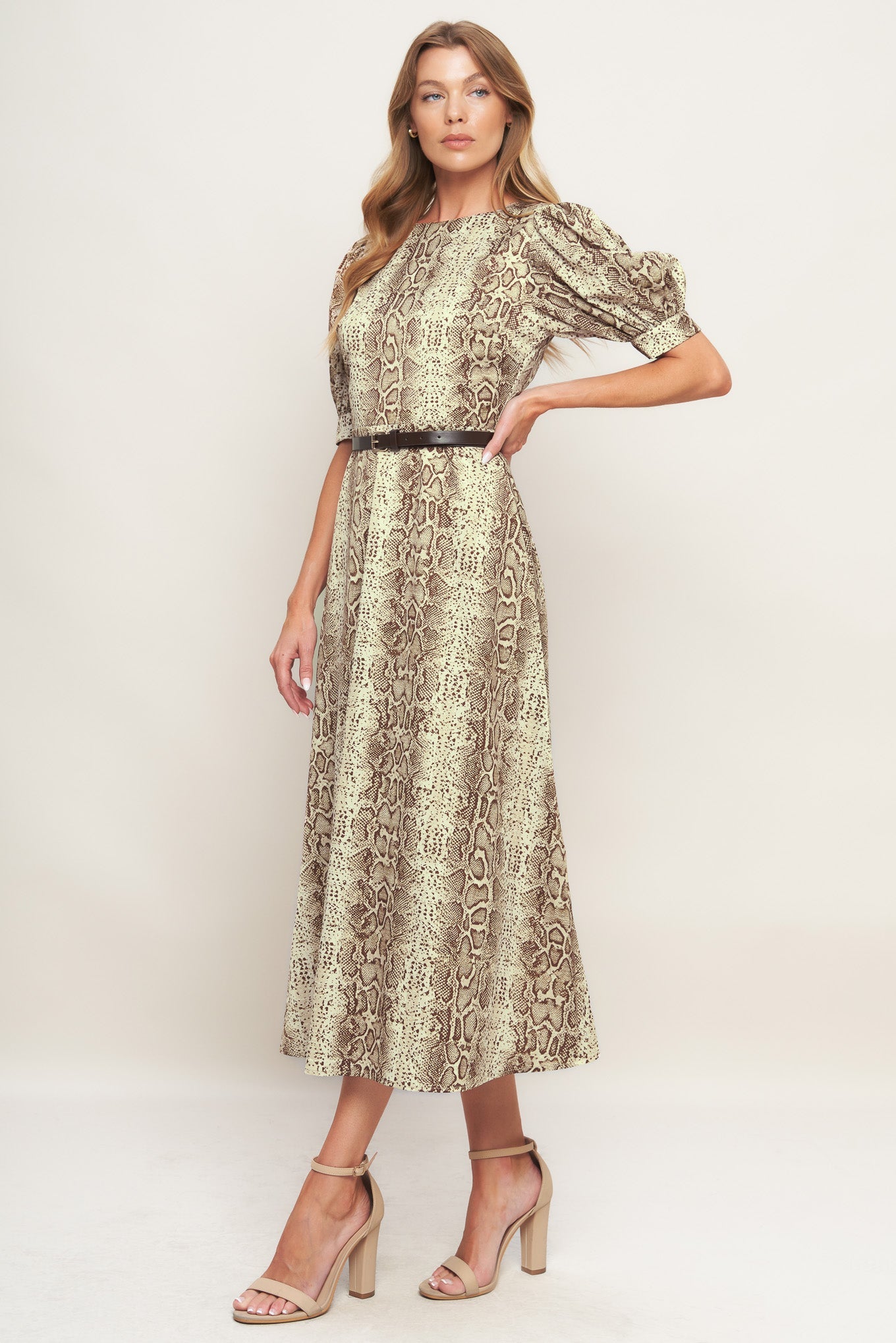 PRIMAL GRACE WOVEN MIDI DRESS