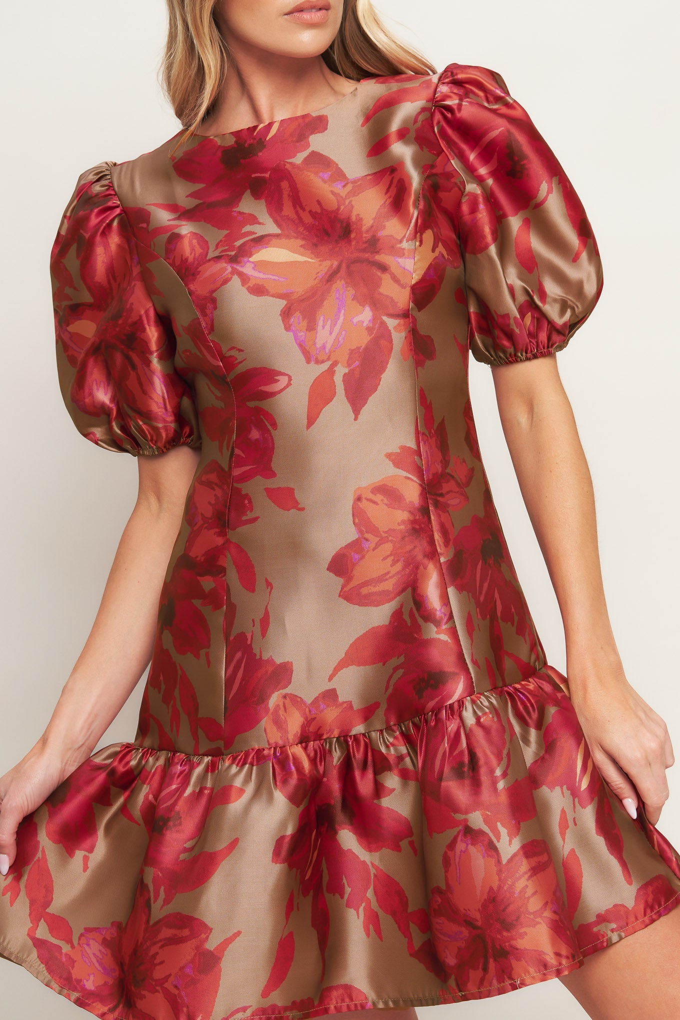 GARDENIA FIRE WOVEN MINI DRESS