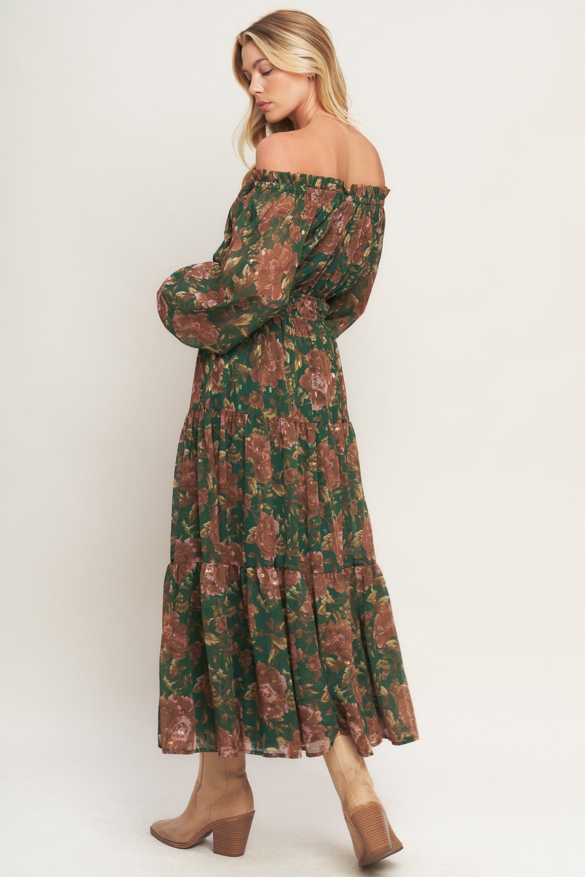 TERRACOTTA TRAIL WOVEN MIDI DRESS