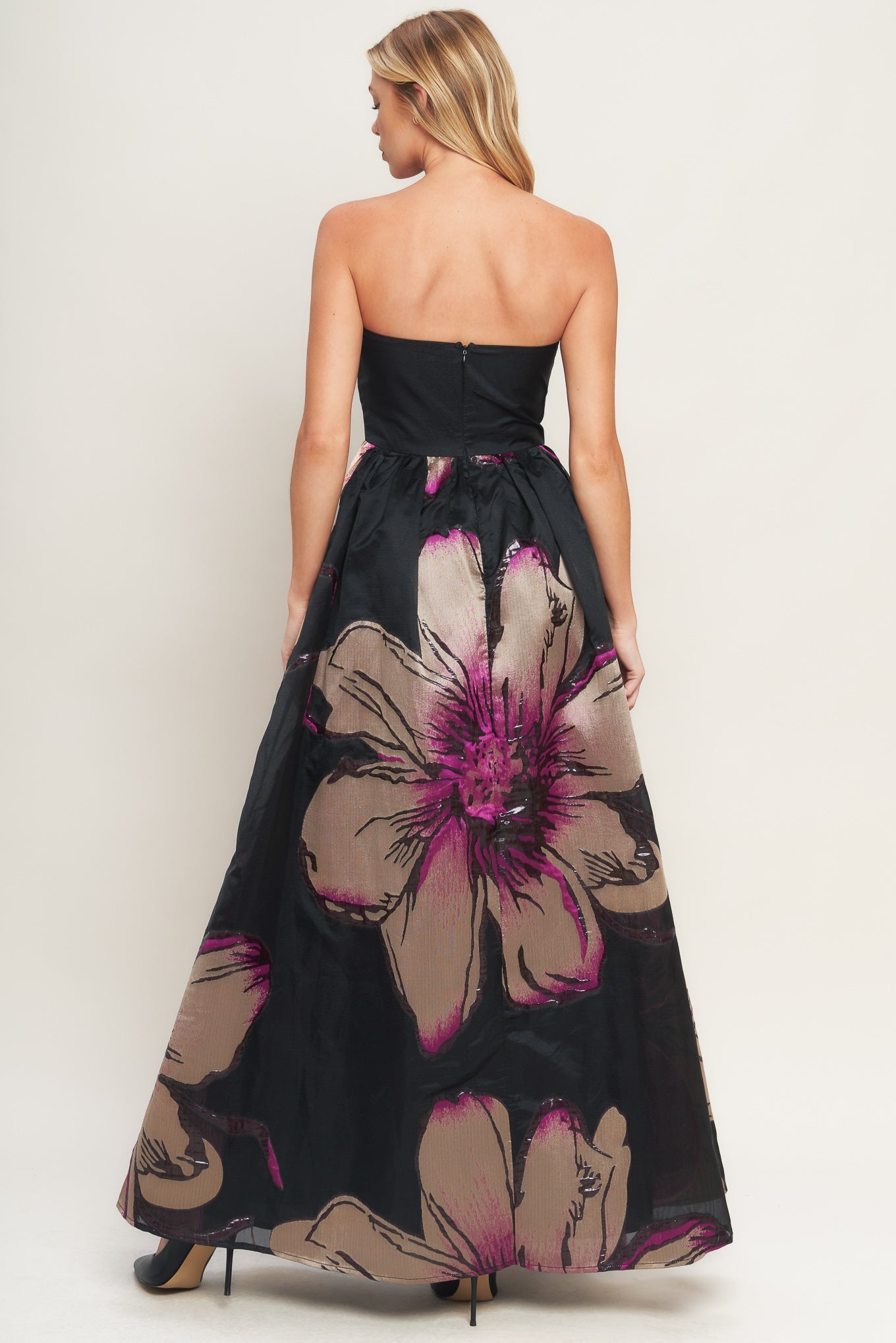 GILDED FLOWER WOVEN MAXI DRESS