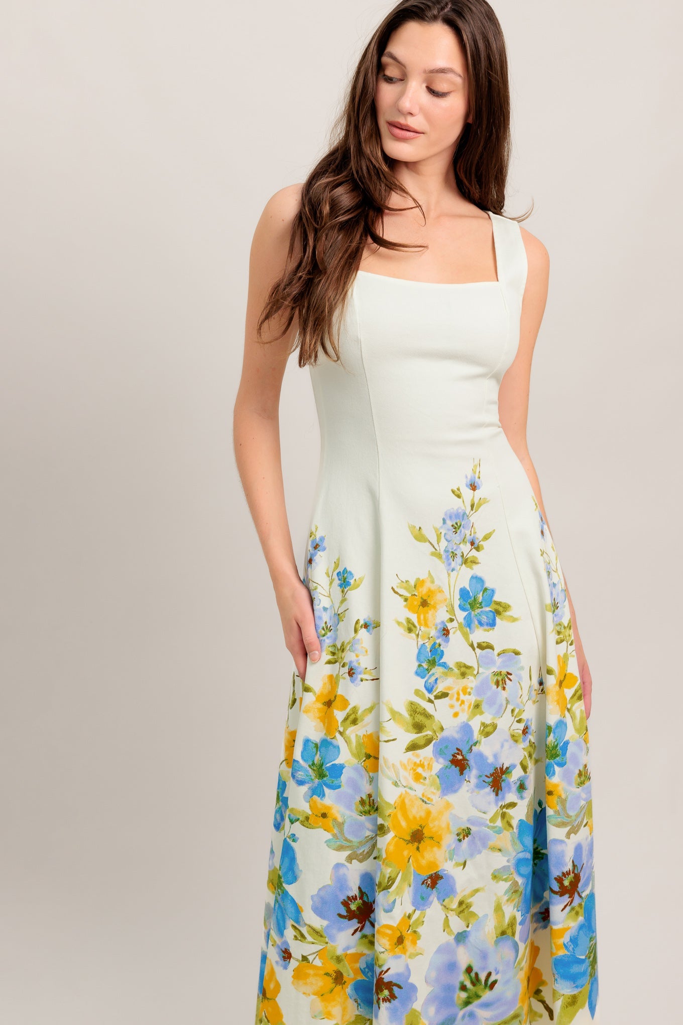 DREAMING OF THE COAST WOVEN MIDI DRESS