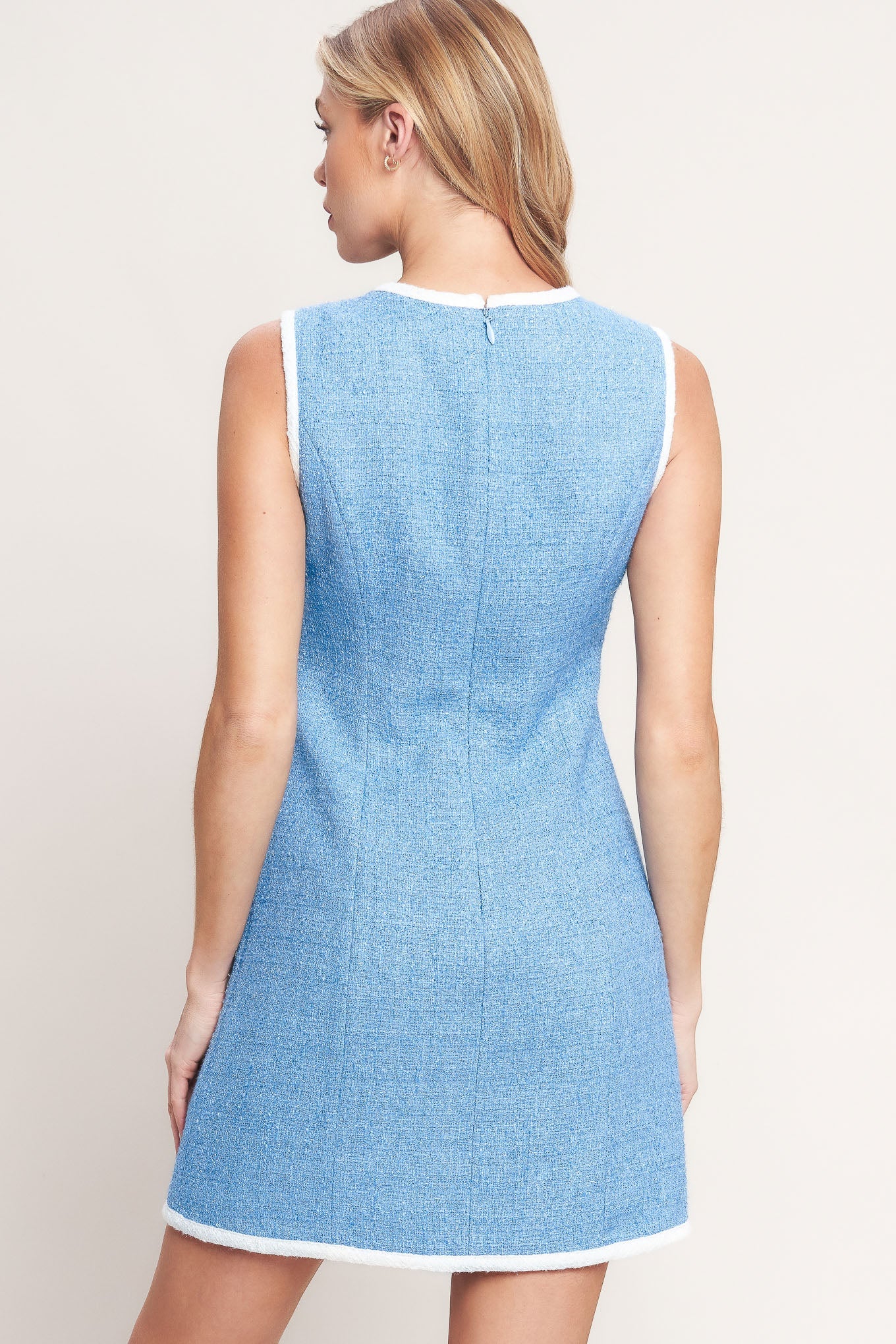 BLUE SKIES AND DAYDREAMS WOVEN MINI DRESS