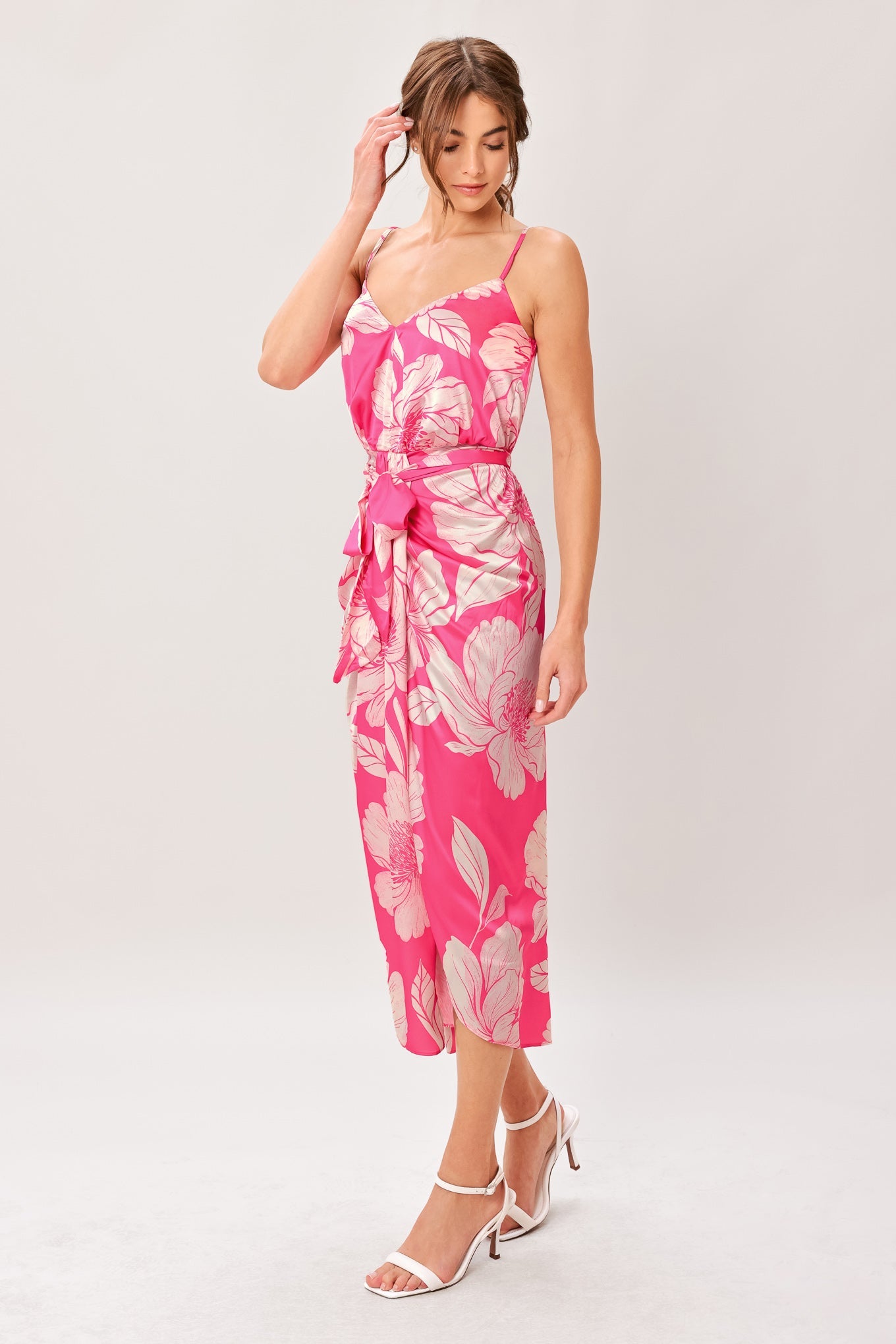 BOLD PETALIA WOVEN MIDI DRESS