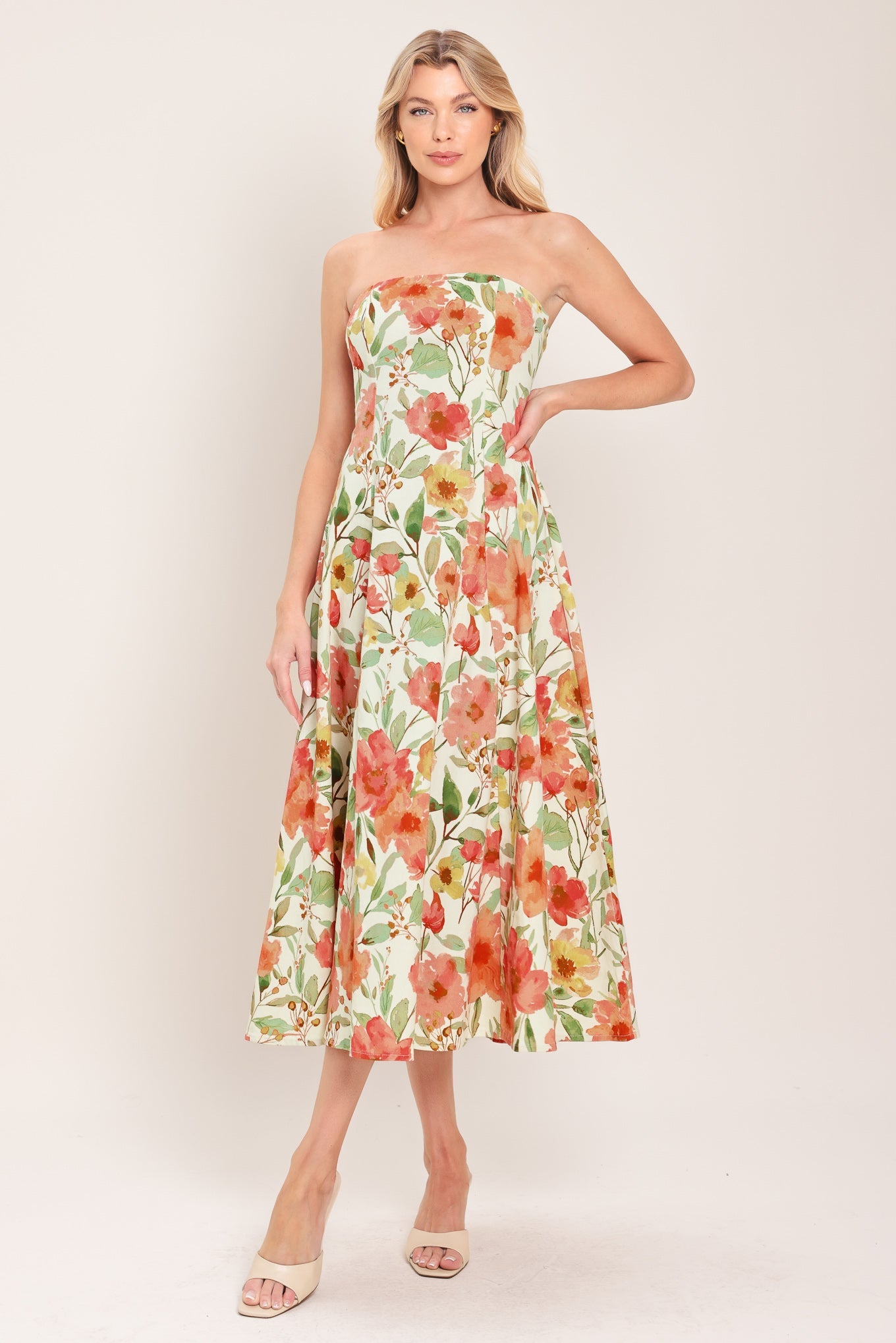 FLORAL DAYDREAM WOVEN MIDI DRESS