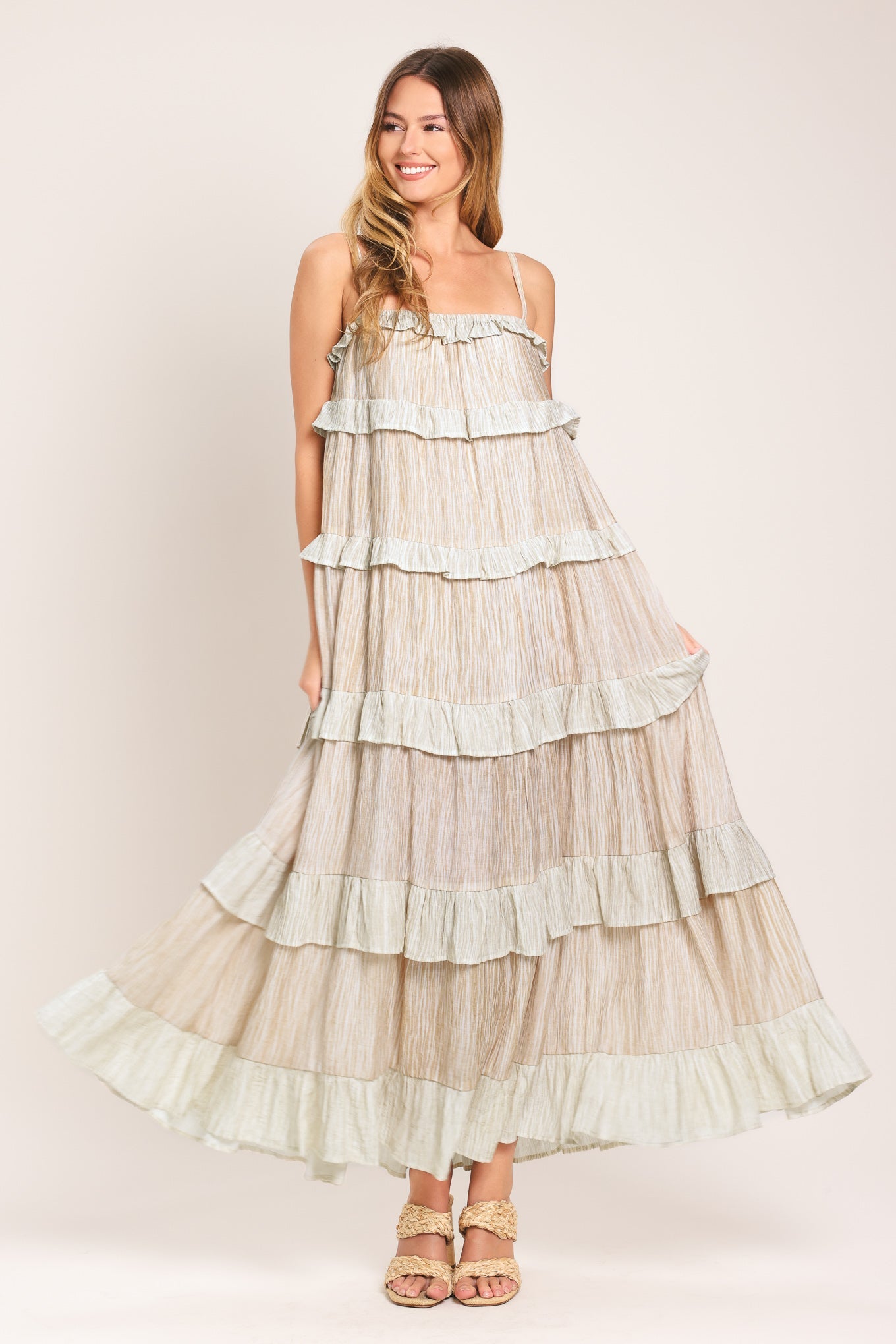 DUNE SERENA WOVEN MIDI DRESS