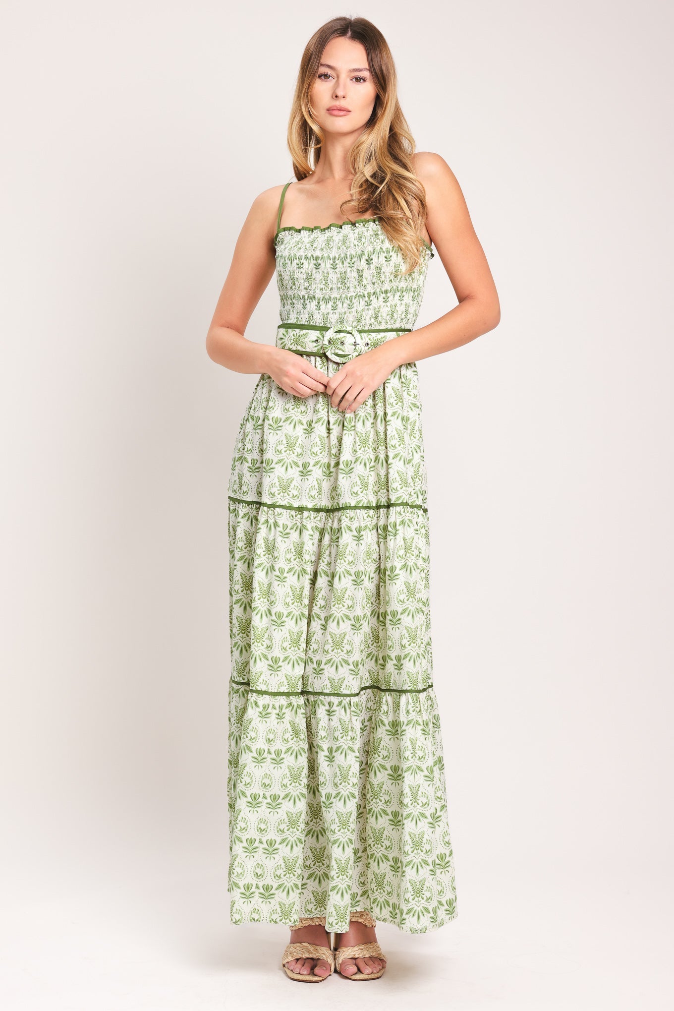 DAINTY FLORA WOVEN MAXI DRESS
