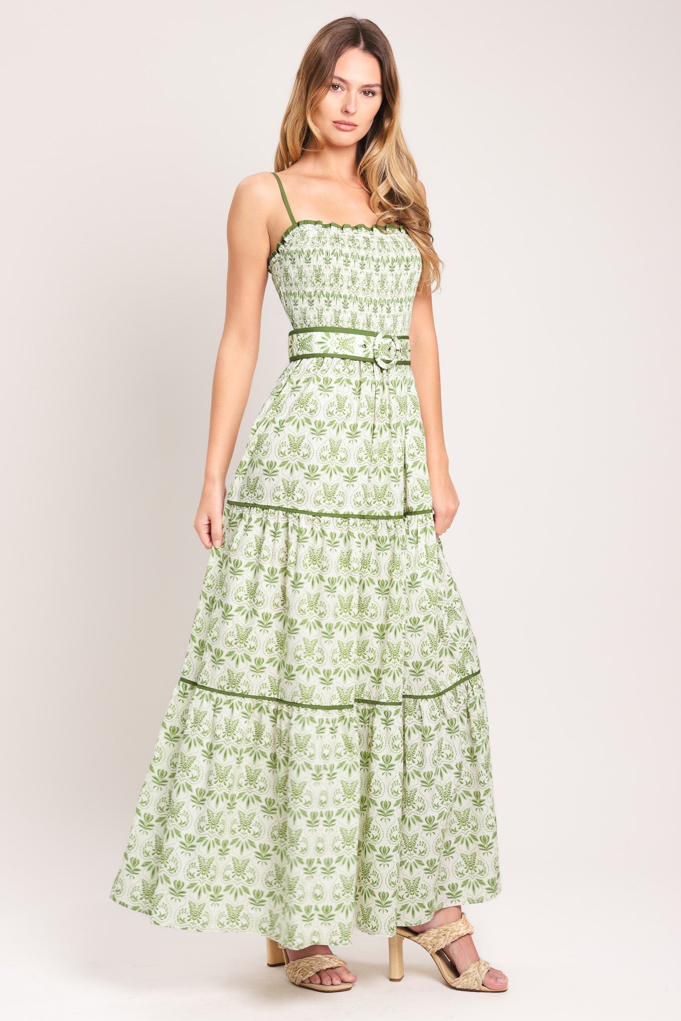 DAINTY FLORA WOVEN MAXI DRESS