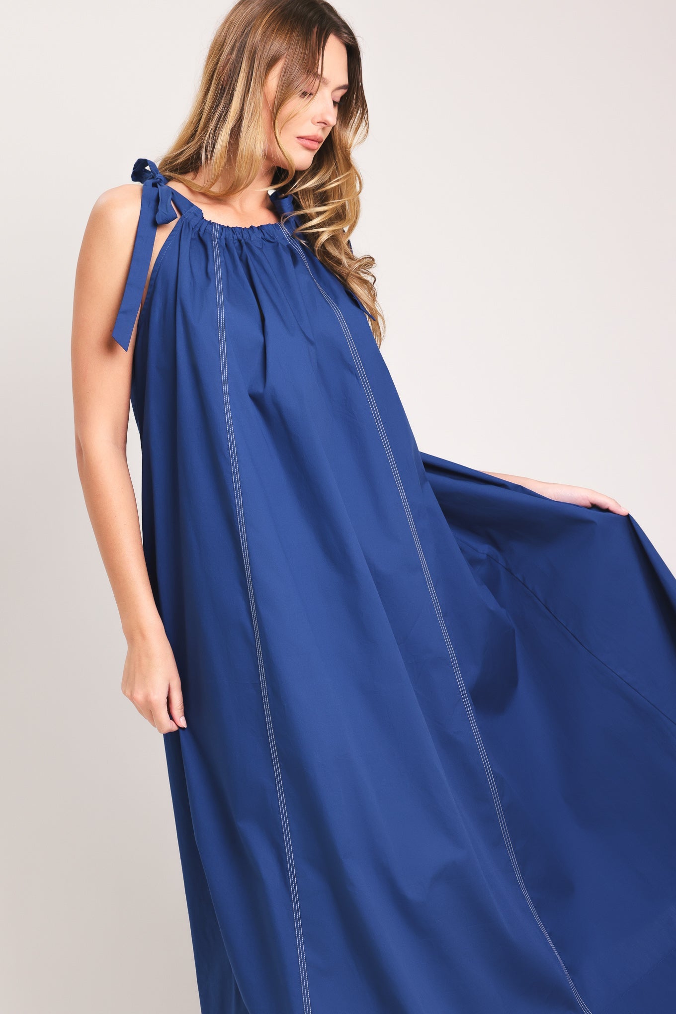 COASTAL EASE WOVEN MIDI DRESS