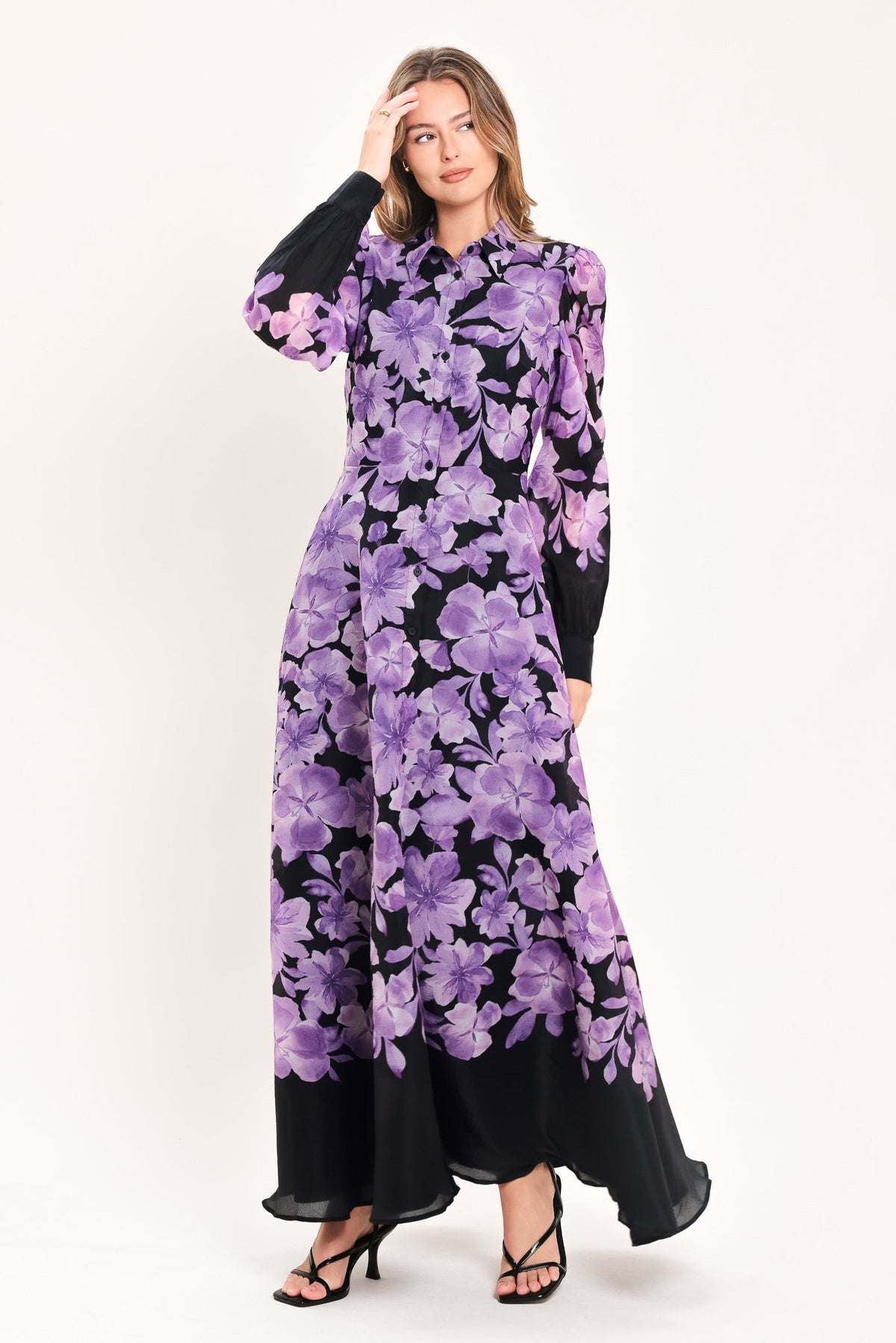 AMETHYST BLOOM SERENADE WOVEN MAXI DRESS