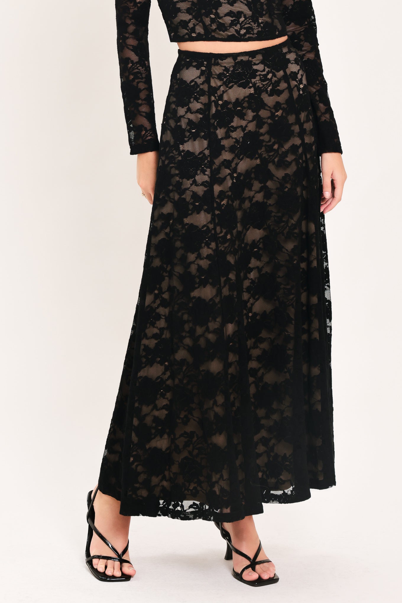 NOIR LACE MOONRISE WOVEN LACE CIRCLE SKIRT