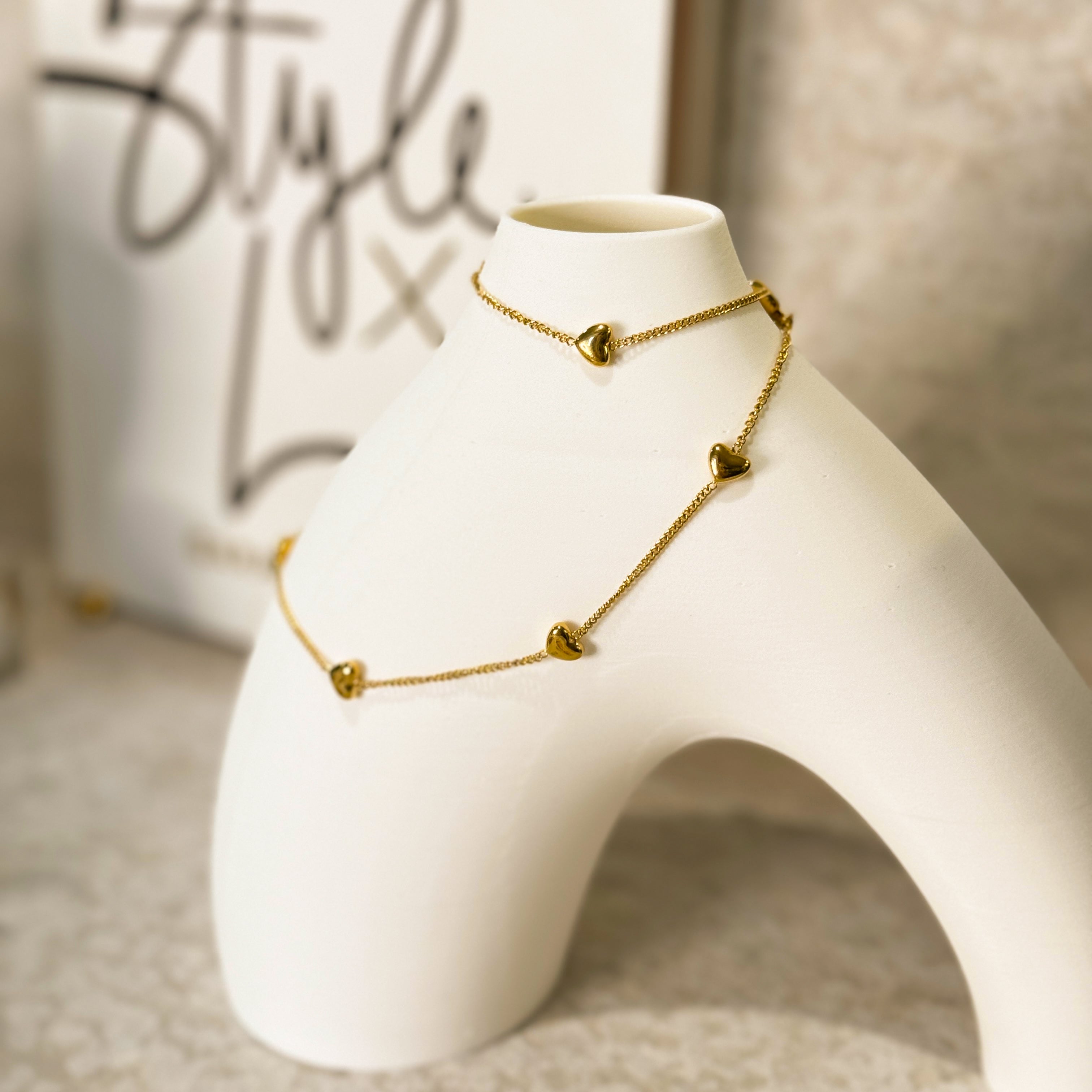 Dainty Heart Gold Chain Necklace by PRESSIE