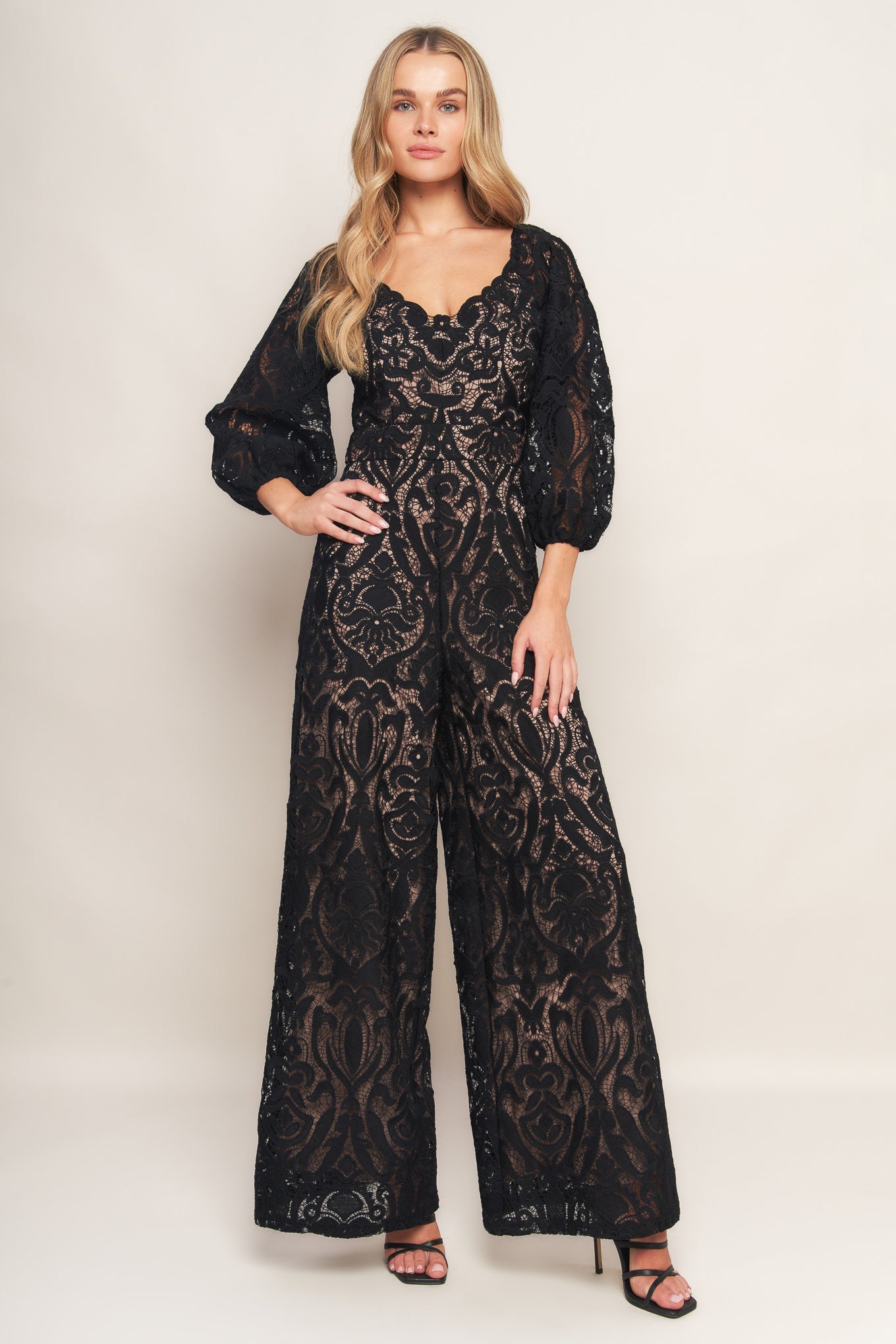 TREASURE TROVE WOVEN LACE JUMPSUIT