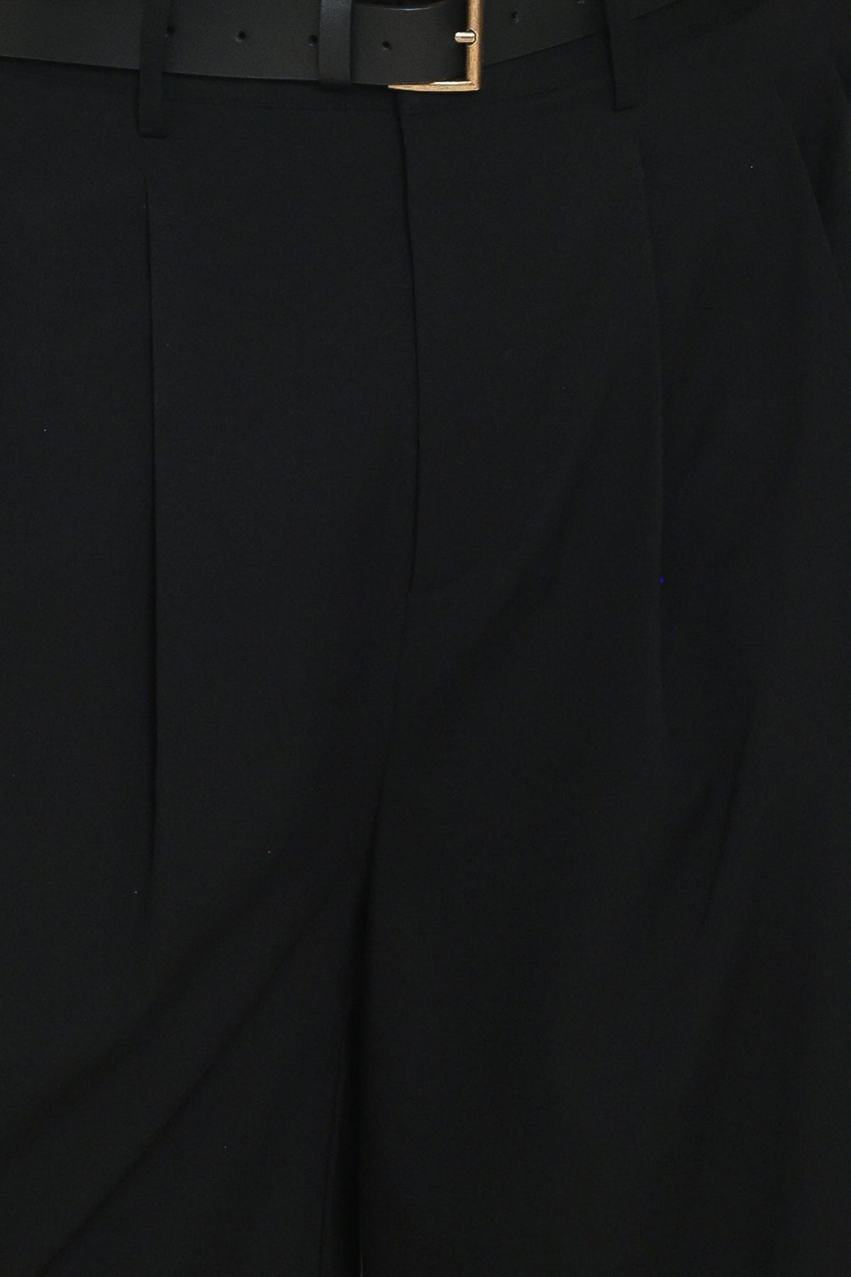 CITY CINCH BLACK/BROWN BELTED WIDE-LEG PANTS
