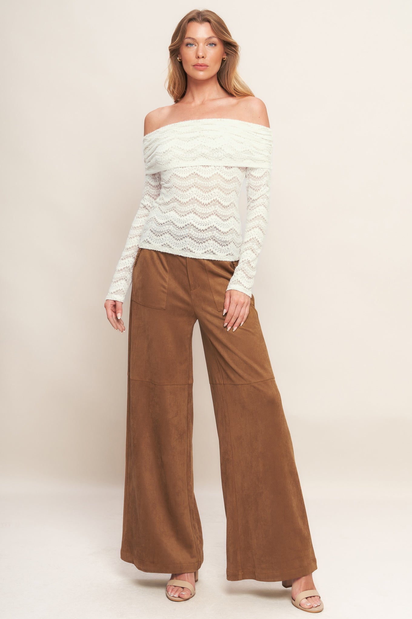 REFINED IMPRESSION FAUX SUEDE PANTS