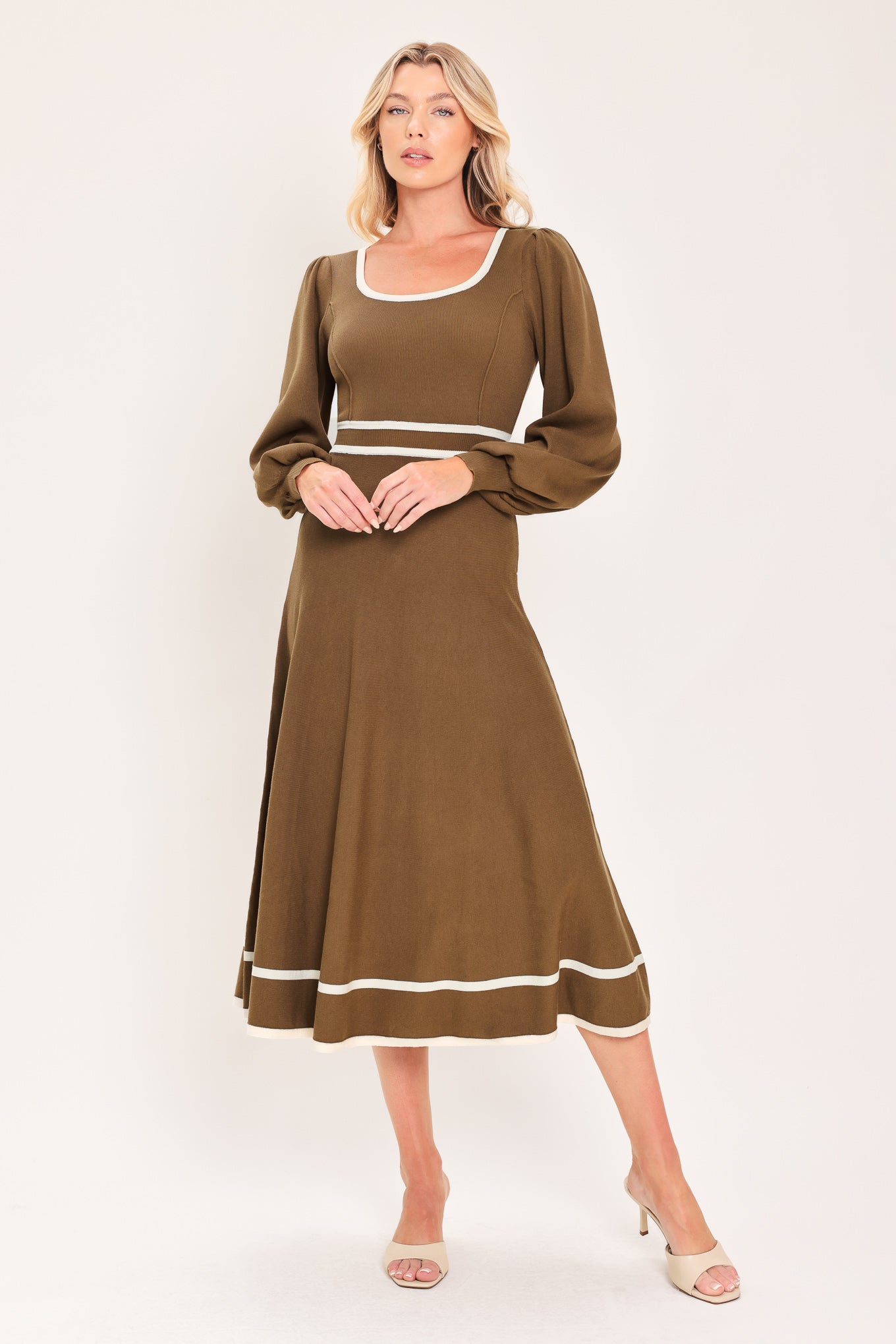 CEDAR LINE ELEGANCE SWEATER MIDI DRESS