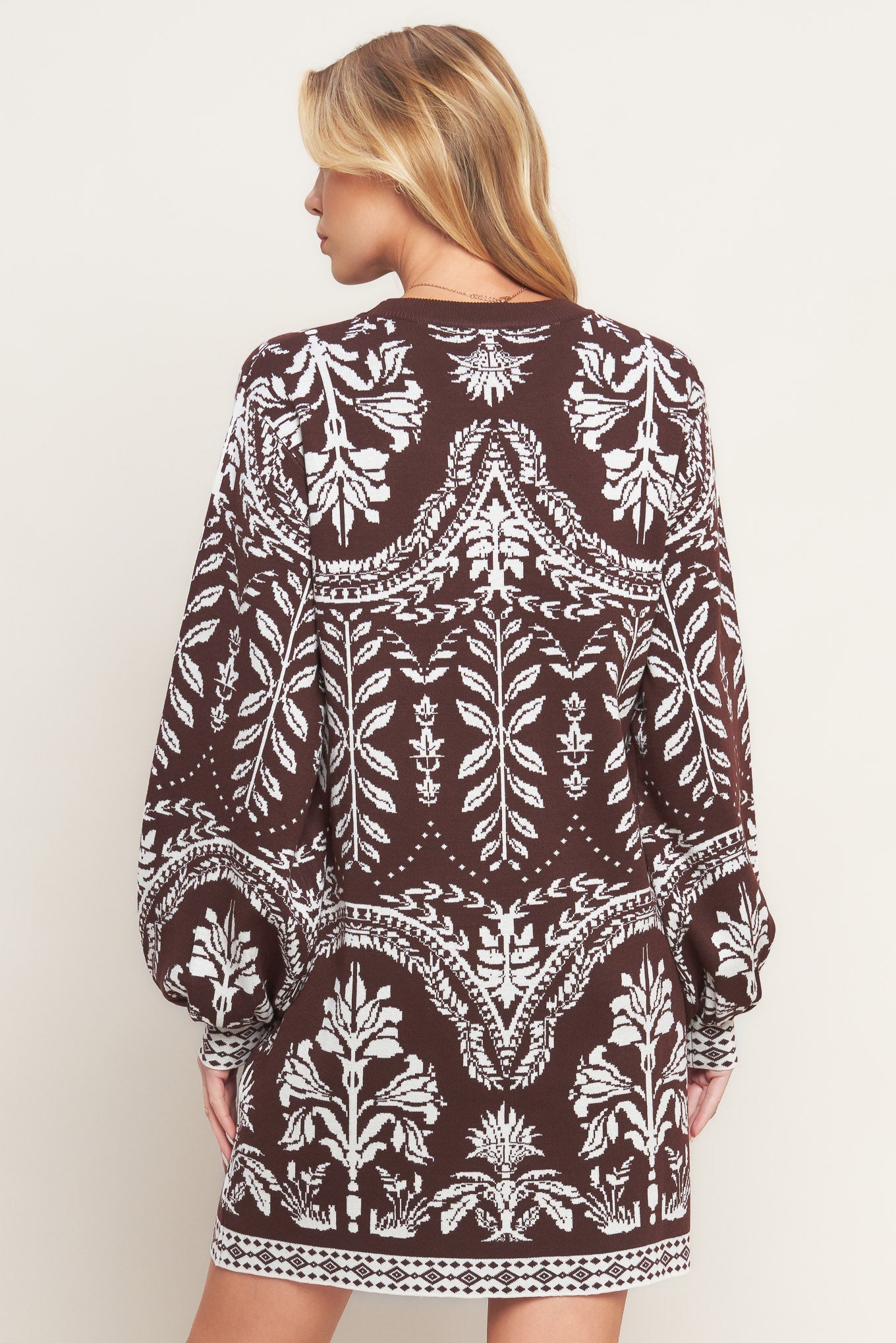 TERRA TAPESTRY SWEATER KNIT MINI DRESS