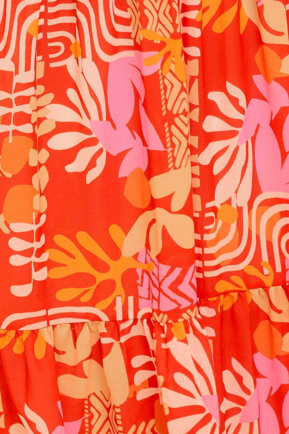 FAINT SUNBEAM RED WOVEN TOP AND SKIRT SET