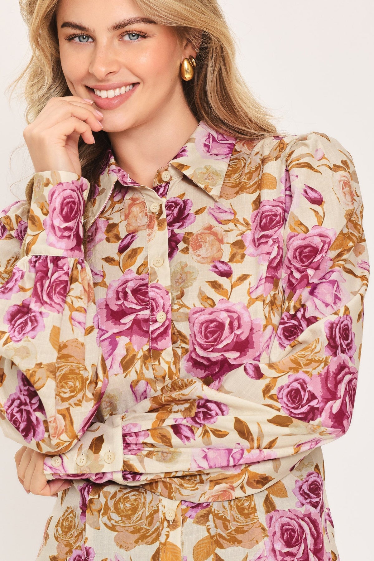 PARISIAN ROSE DREAM WOVEN TOP