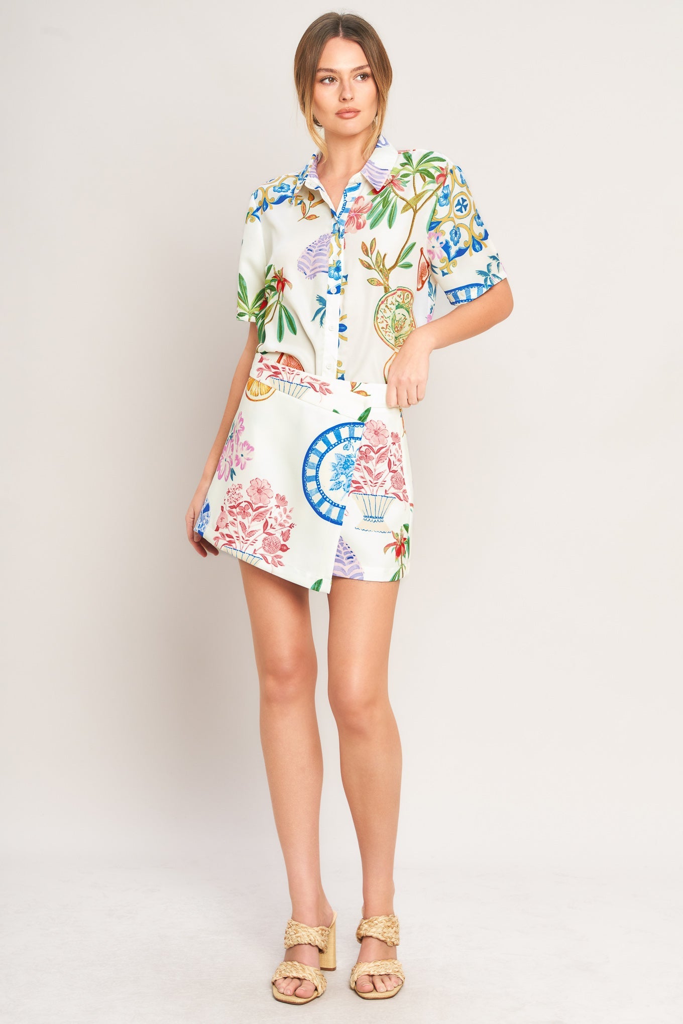 SUMMER PORCELAIN WOVEN TOP