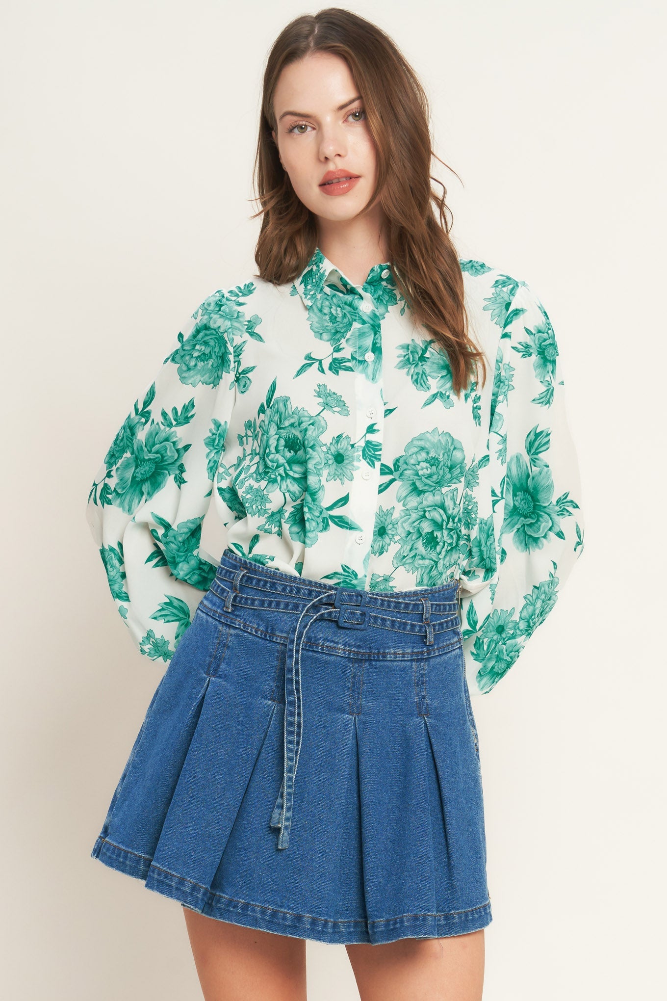 BOTANICAL POP WOVEN TOP