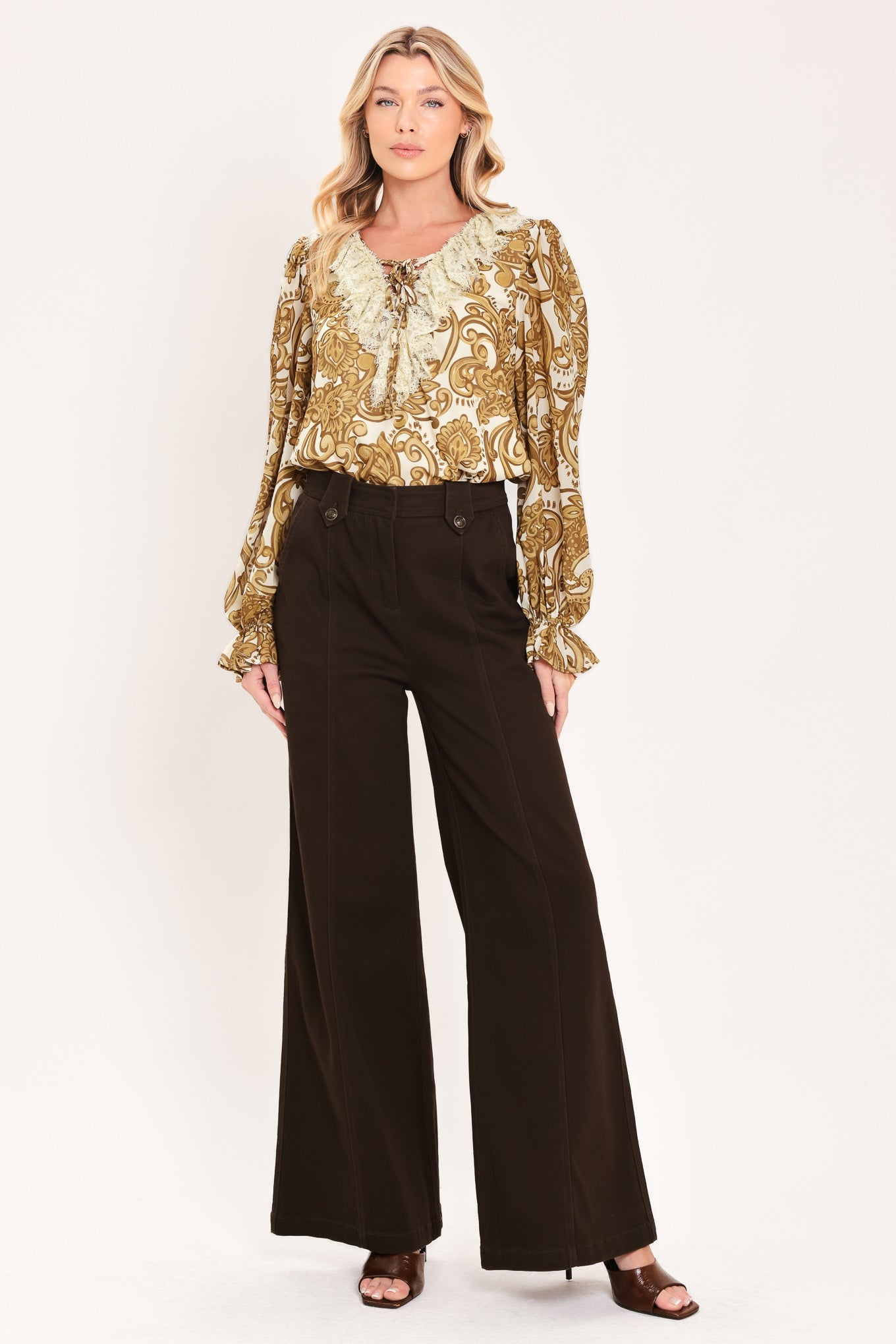 BUTTERCREAM BROCADE BEAUTY WOVEN TOP