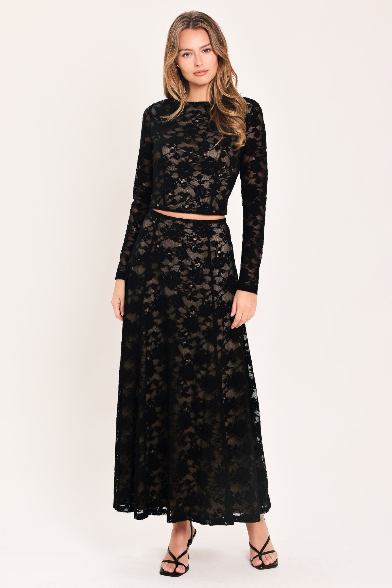 NOIR LACE MOONRISE WOVEN LACE CROP TOP