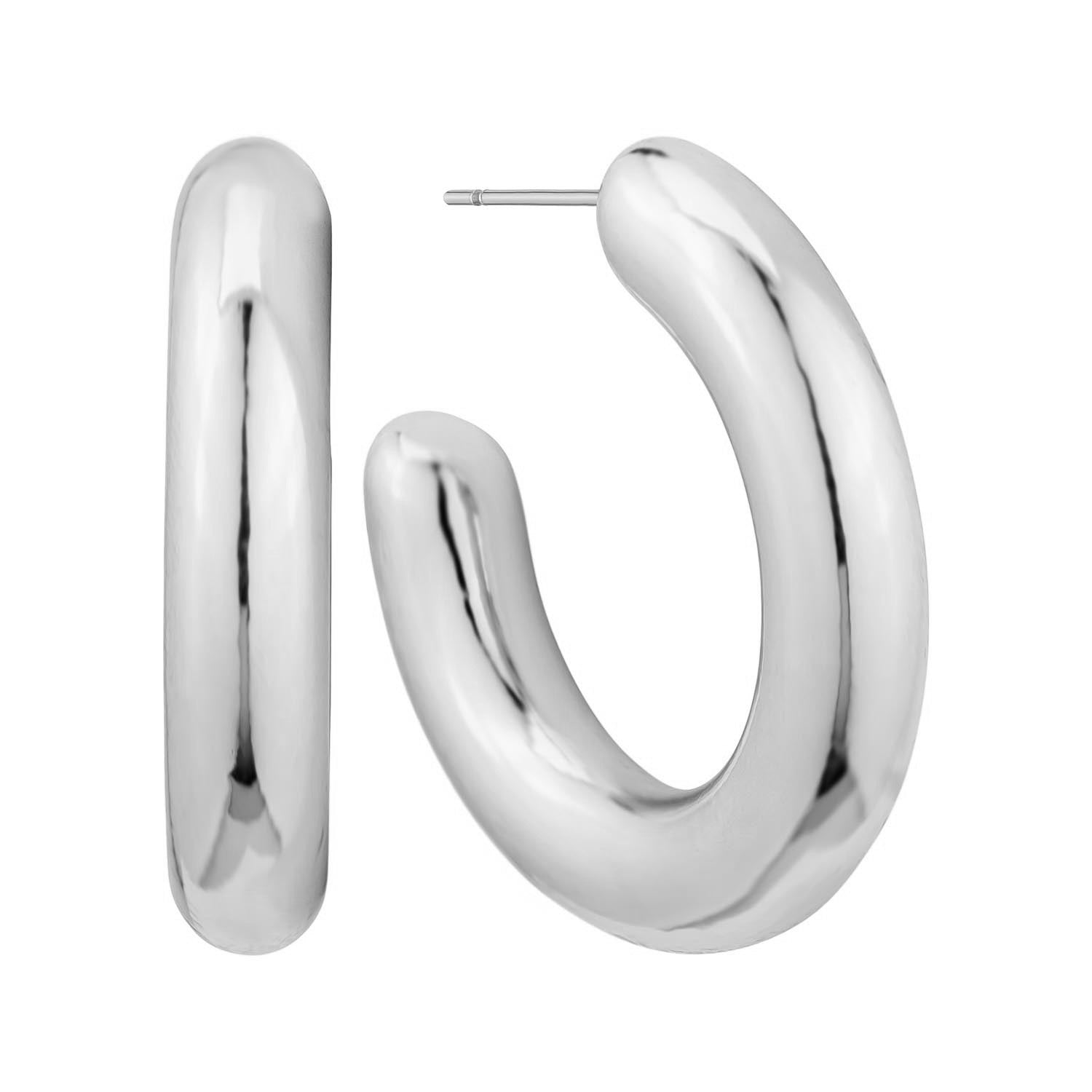 Lightweight Everyday Open Hoop Post Back Earrings