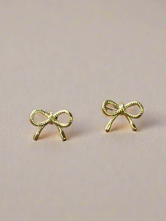 Bow Trio Gold Dipped Stud Earring Set