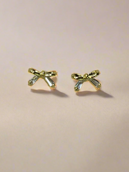 Bow Trio Gold Dipped Stud Earring Set