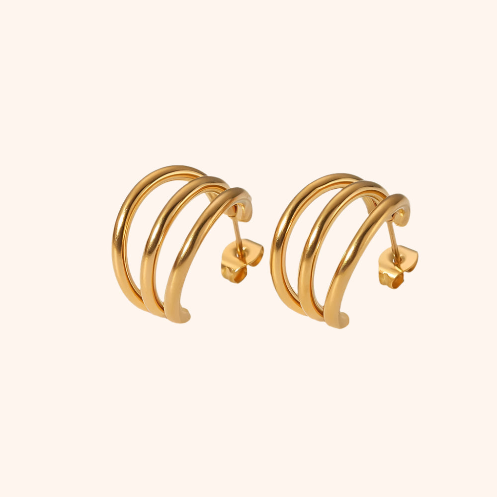 Trio Hoop Studs