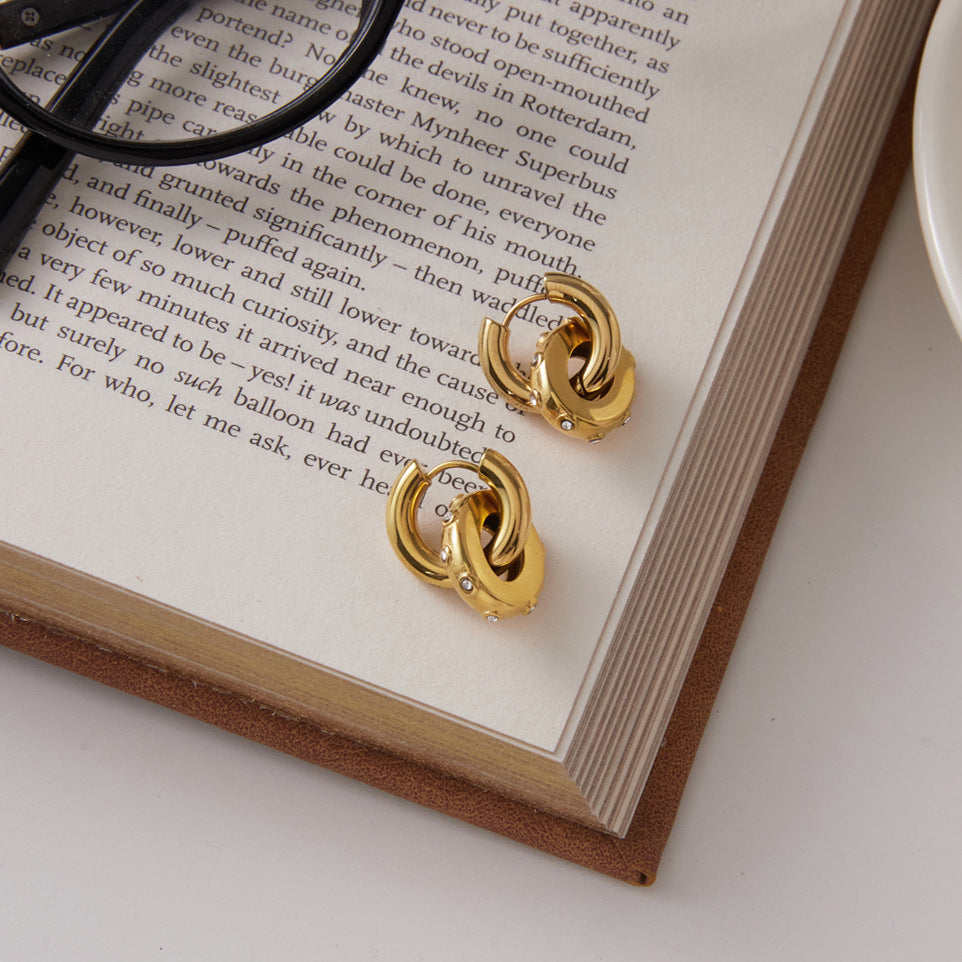 Interlocking Circle Pendant Earrings