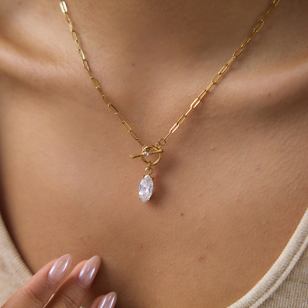 Toggle Zircon Pendant Necklace Collection