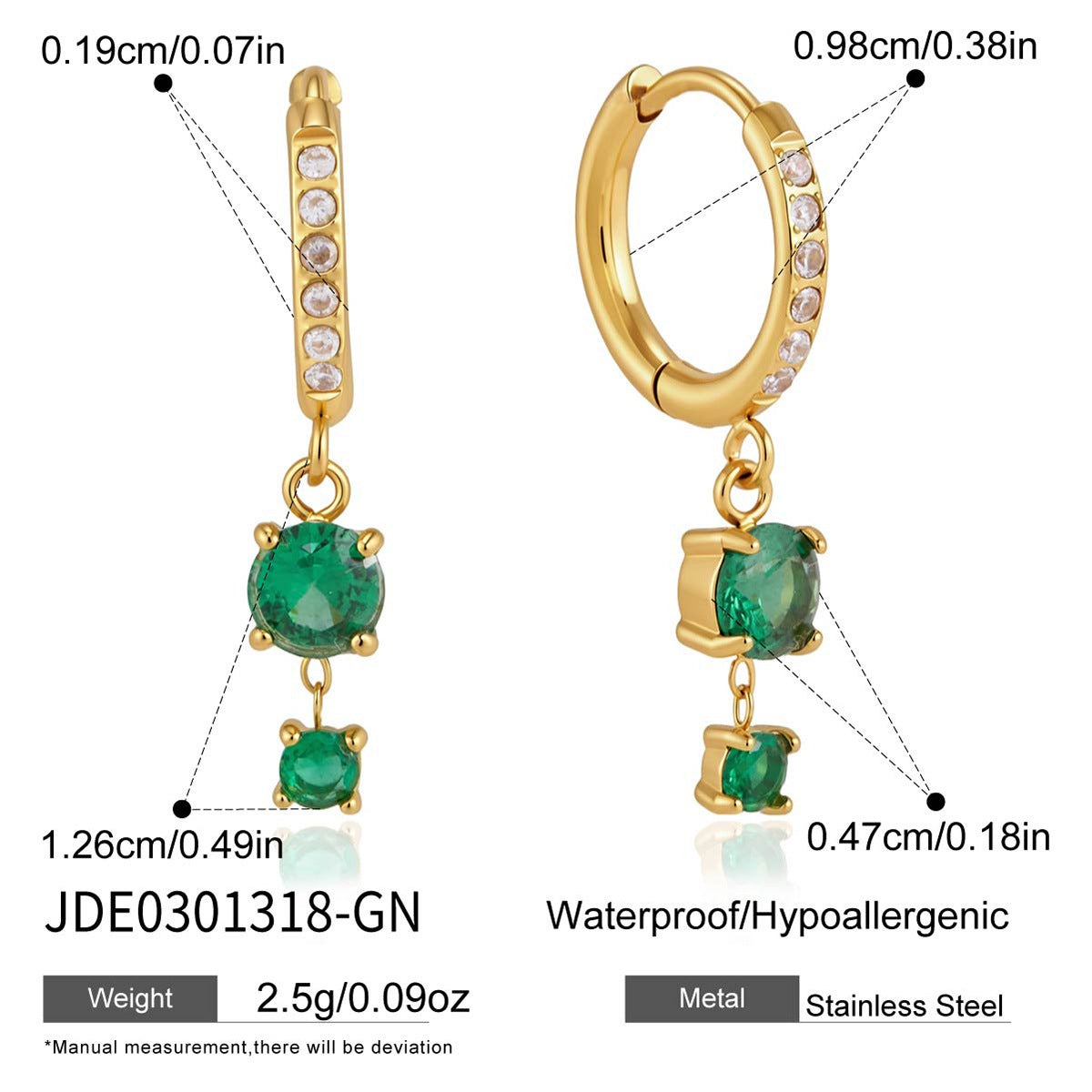 Color Zircon Drop Earrings Collection