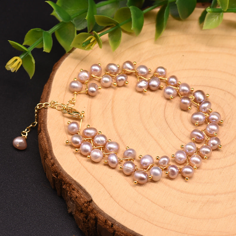 Natural Baroque Pearl And Kyanite Bracelet