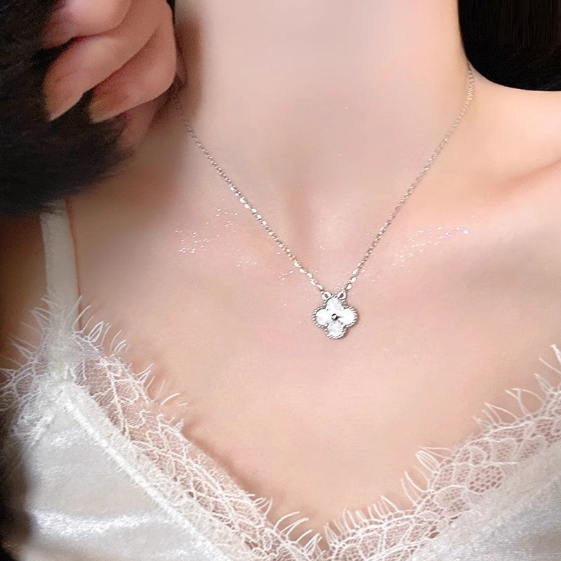 S925 Sterling Silver Pearl Necklace For Women, Niche Design, Light Luxury, Stylish And Versatile, High-End Clavicle Chain Accessory, Trendy