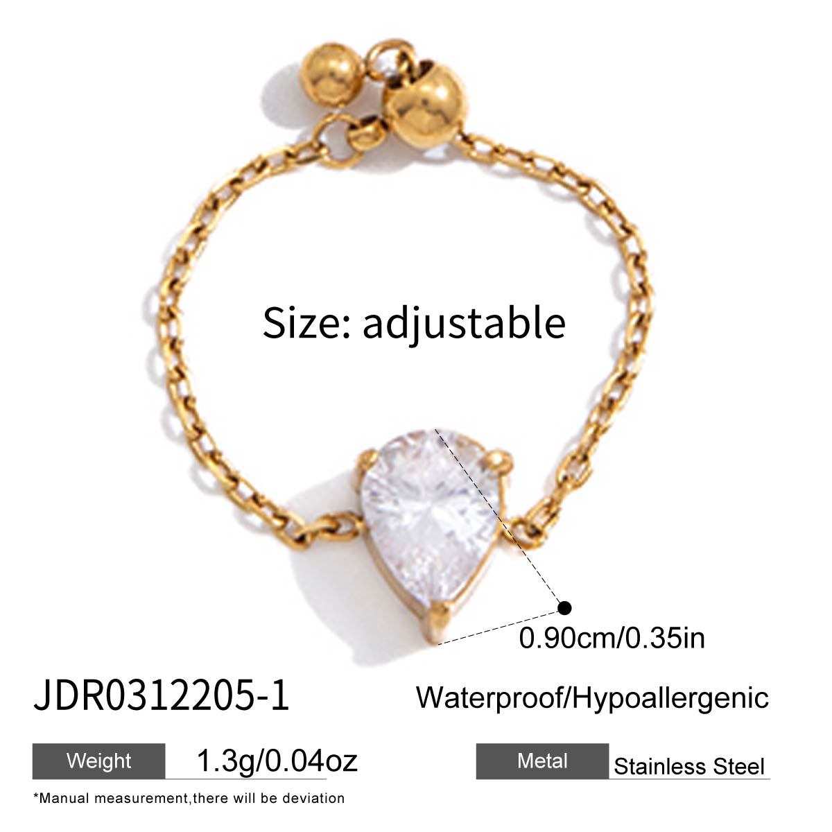 Adjustable Heart Zircon Ring Collection