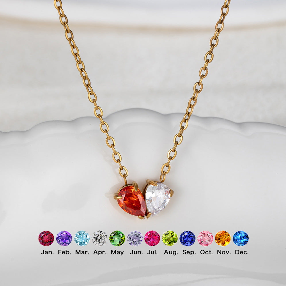 Stainless Steel Double-sided Heart Necklace