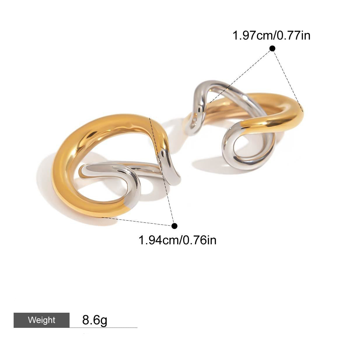 18K gold C-shaped inlaid pearl design classic and fashionable earrings