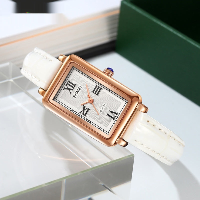 Rectangular Retro Waterproof Leisure Women's Quartz Watch