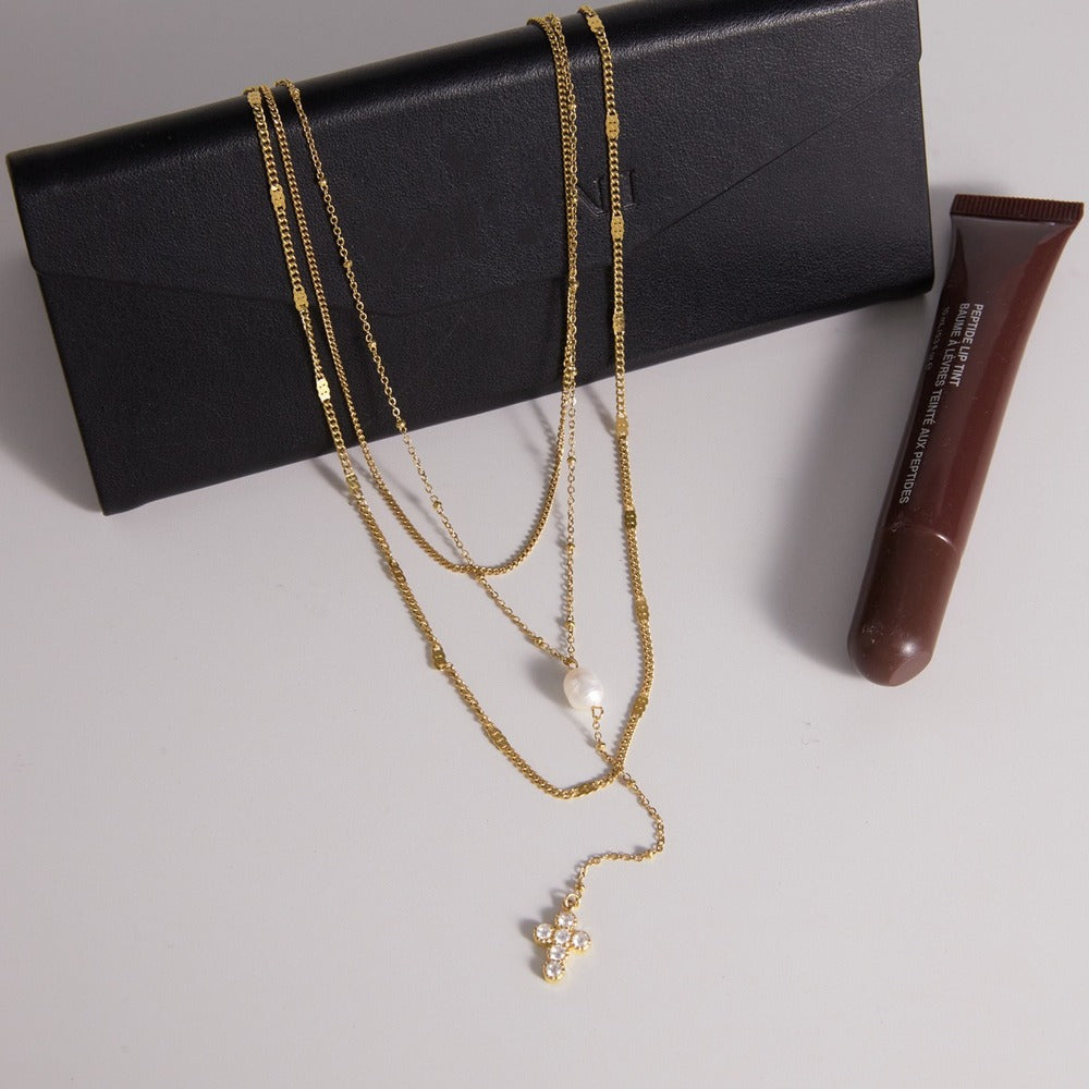 Pearl Cross Necklace