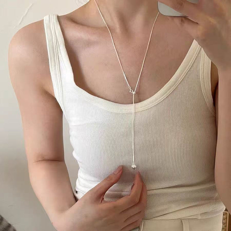 S925 Sterling Silver Pearl Necklace For Women, Niche Design, Light Luxury, Stylish And Versatile, High-End Clavicle Chain Accessory, Trendy