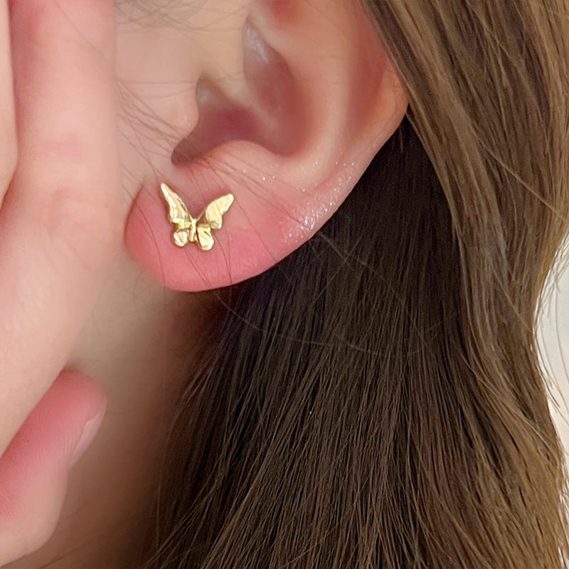 925 Silver Needle Internet Celebrity Same Style Gold Earrings Women's Light Luxury High-end Elegant All-match Earrings Retro New Earrings