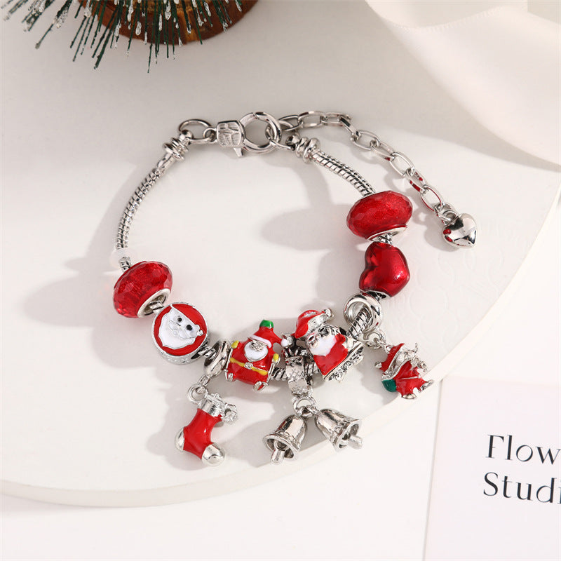 Cross-Border Christmas Gift Crystal Beaded Bracelet Pan's Girls' Jewelry Halloween DIY Kidsren's Snake Bone Bracelet