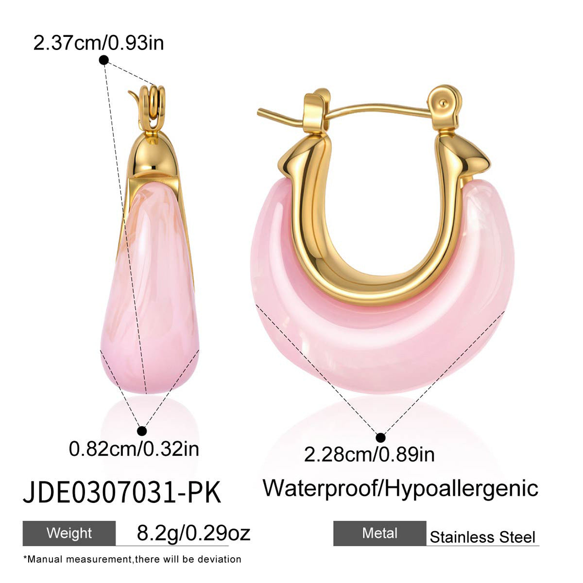 Color Resin Huggie Earrings Collection
