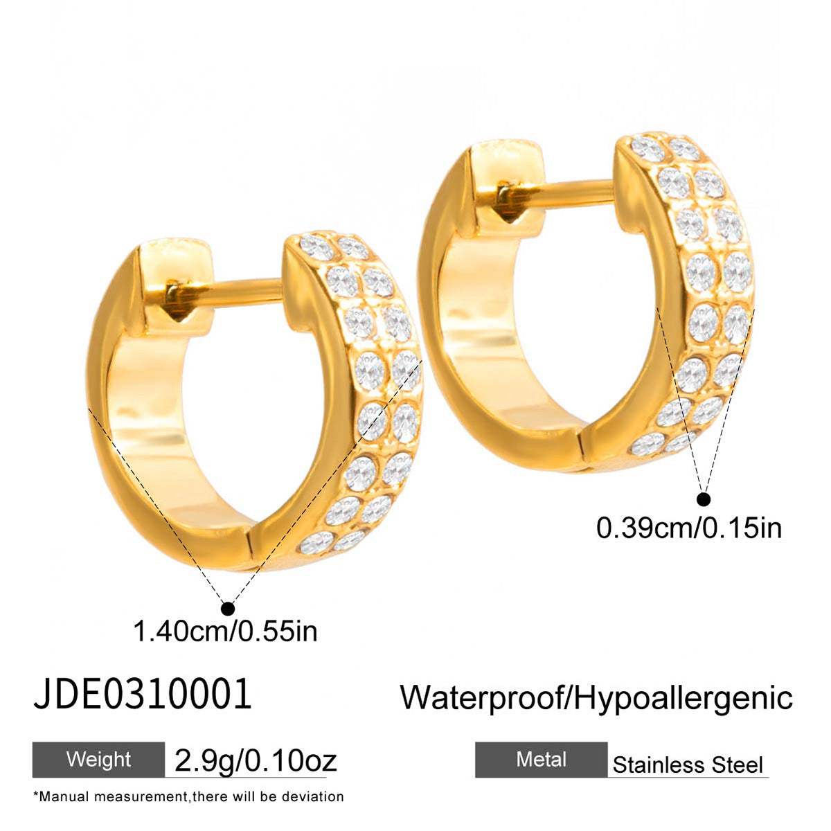 Wave Zircon Huggie Earrings Collection