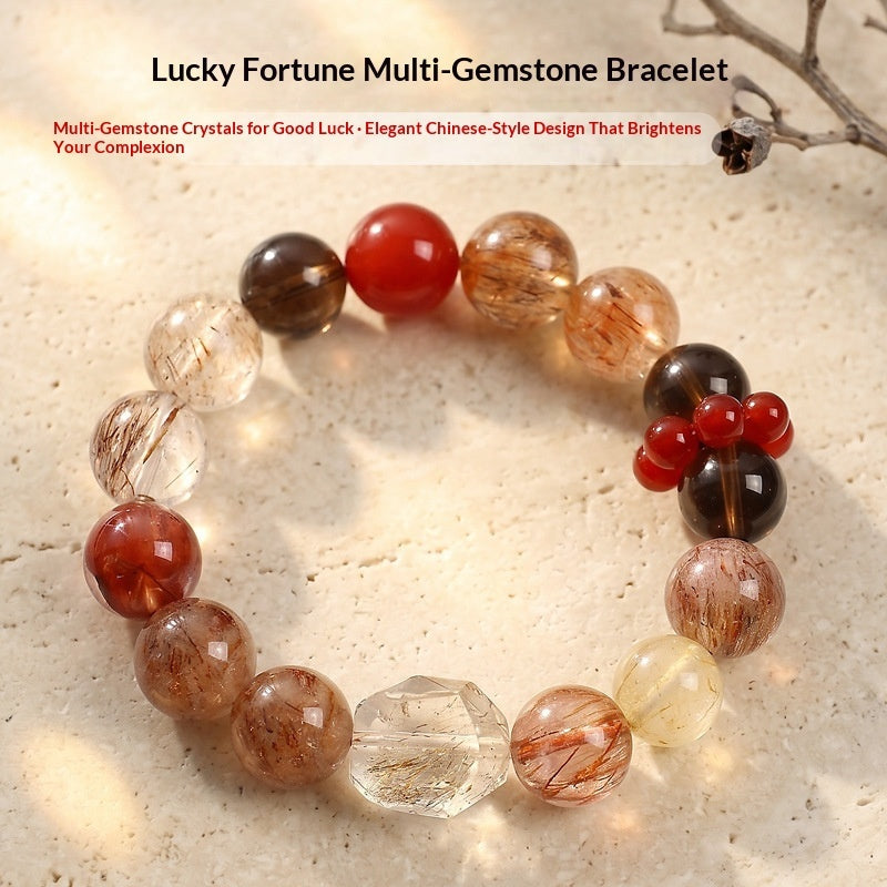 Natural Black Gold Super Seven Crystal Bead Bracelet