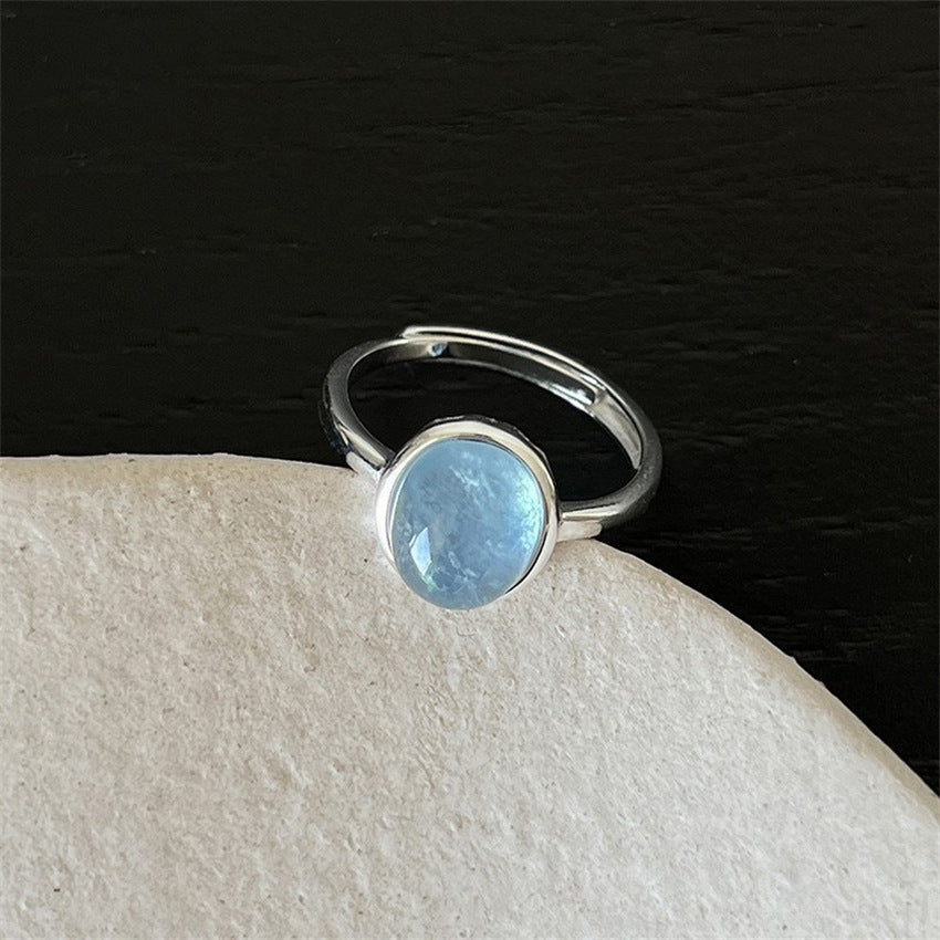 925 Sterling Silver Plain Band Zircon Ring, Ladies Light Luxury Niche Heavy Craft Stackable High-end Tarnish Resistant Ring