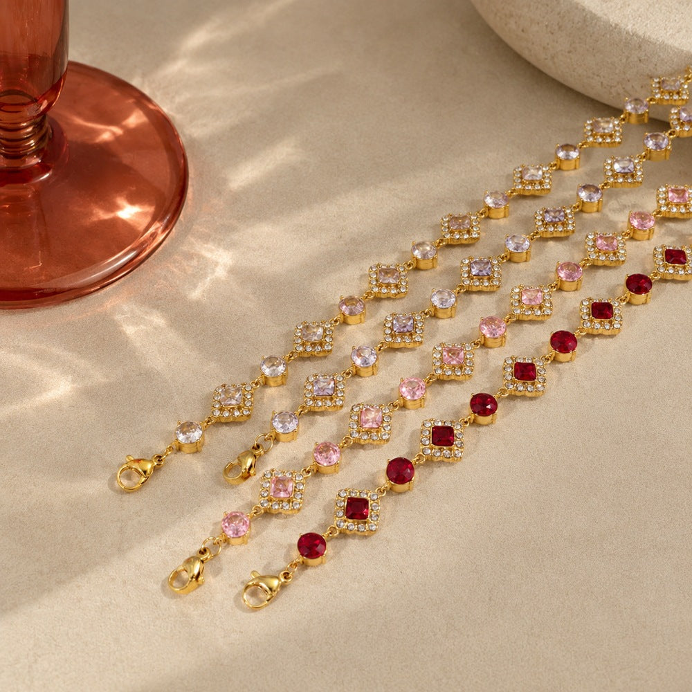 Colored Diamond Stainless Steel Dopamine Bracelet